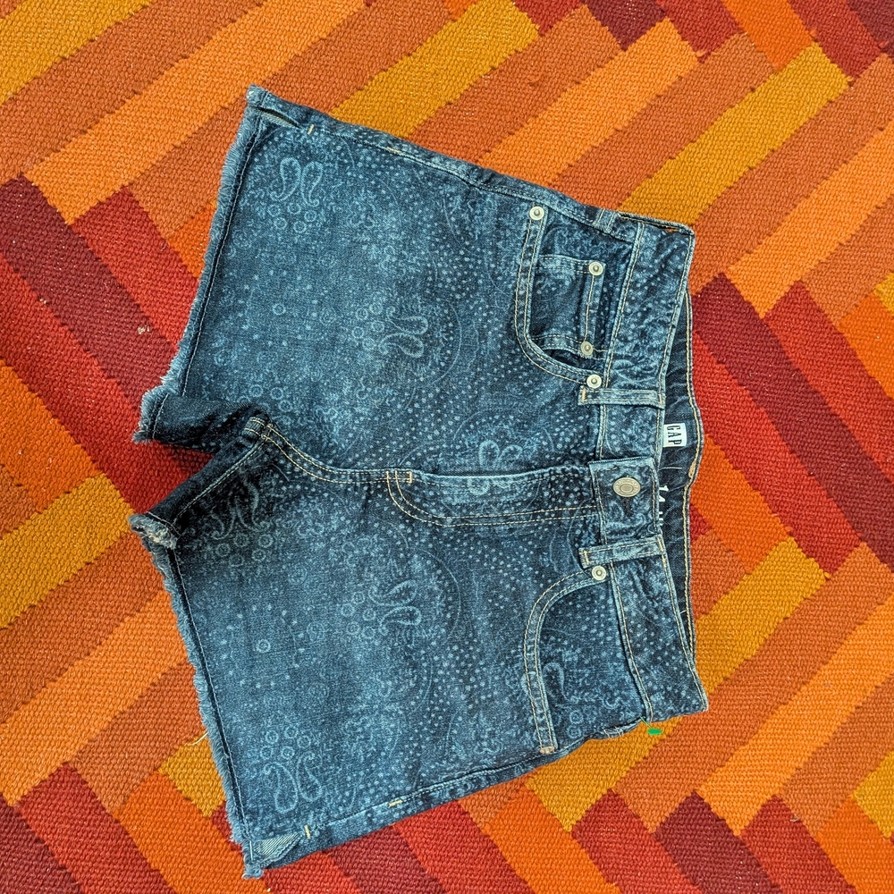 GAP Patterned Blue Jean Shorts